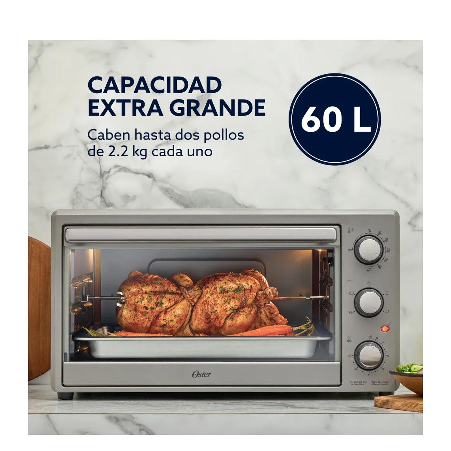 HORNO XL CON ROTISSERIE DE 60 L OSTER GRIS TSSTTV60MNS - 3