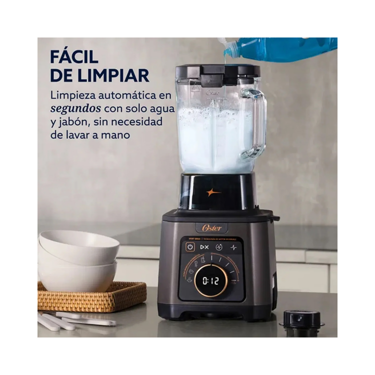 LICUADORA PROFESIONAL TITAN OSTER DE 2200 W CON 4 PROGRAMAS, 5 VELOCIDADES BLSTXT-XG - 4