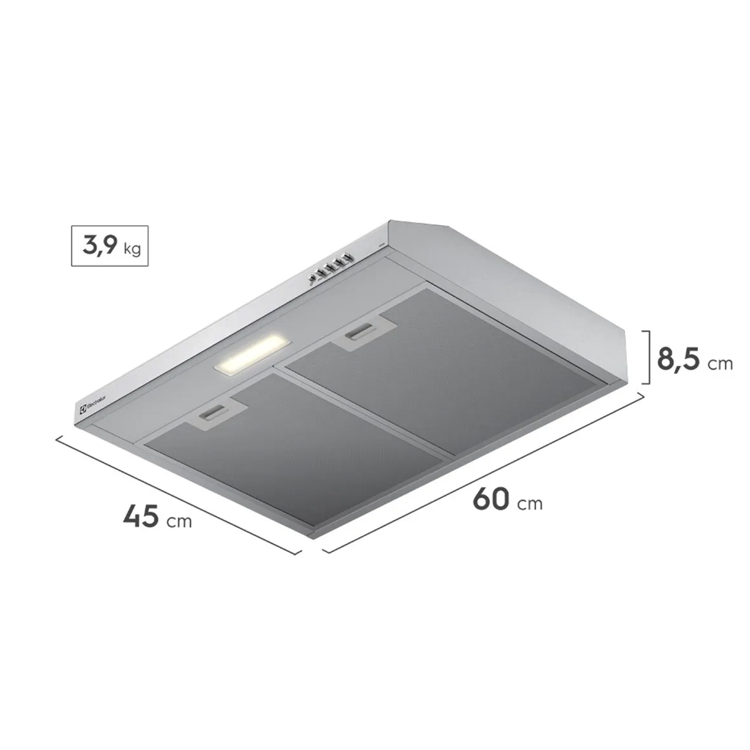 CAMPANA EXTRACTORA ELECTROLUX 60CM ALTO PODER DE SUCCIÓN E ILUMINACIÓN LED INOX DE6SS - 2