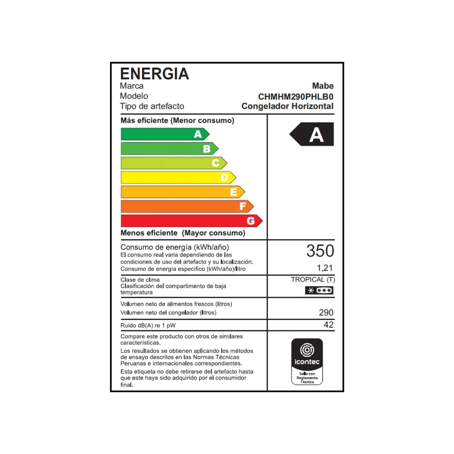 CONGELADORA HORIZONTAL 290 L NETOS BLANCO MABE CHMHM290PHLB0 - 6