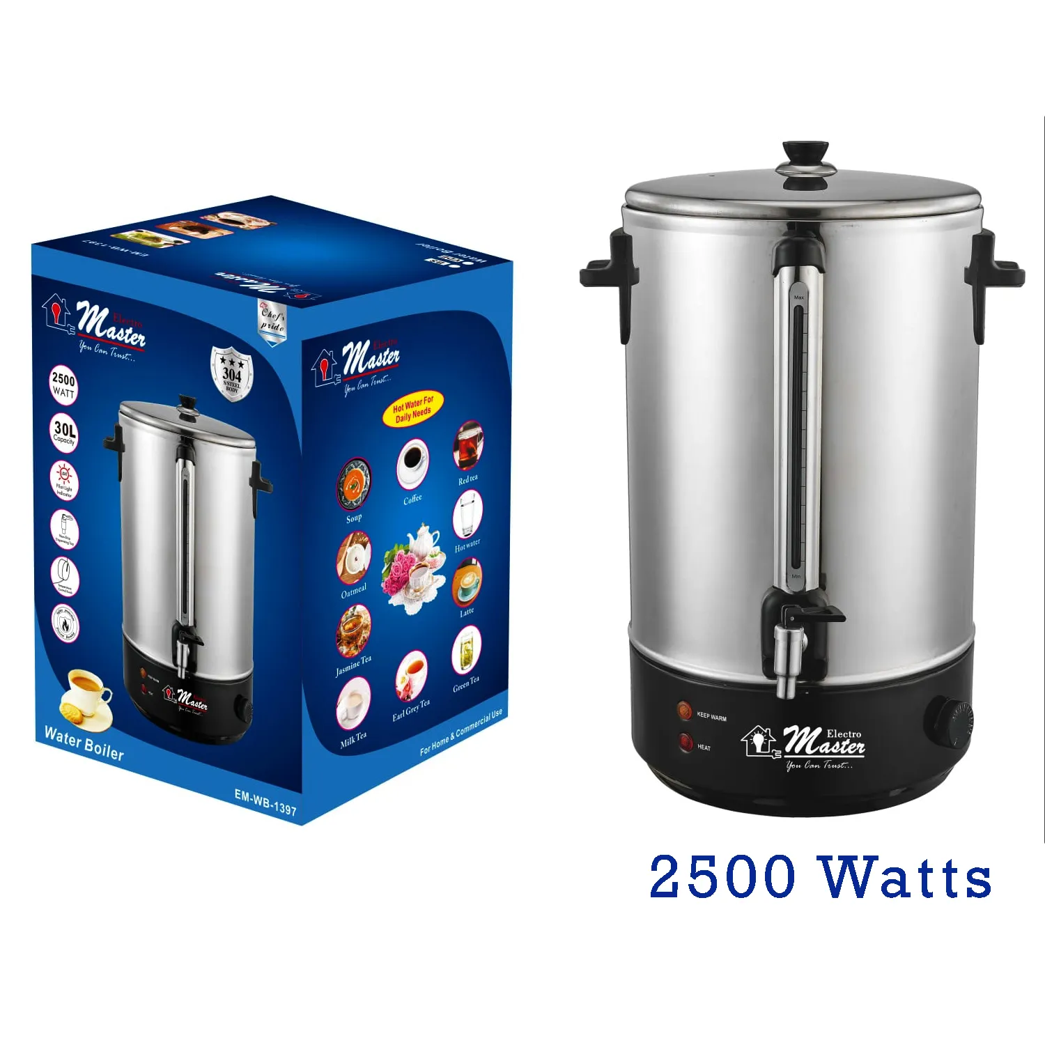TERMOHERVIDOR ELECTROMASTER 30 LITROS EM-WB-1397 - 1