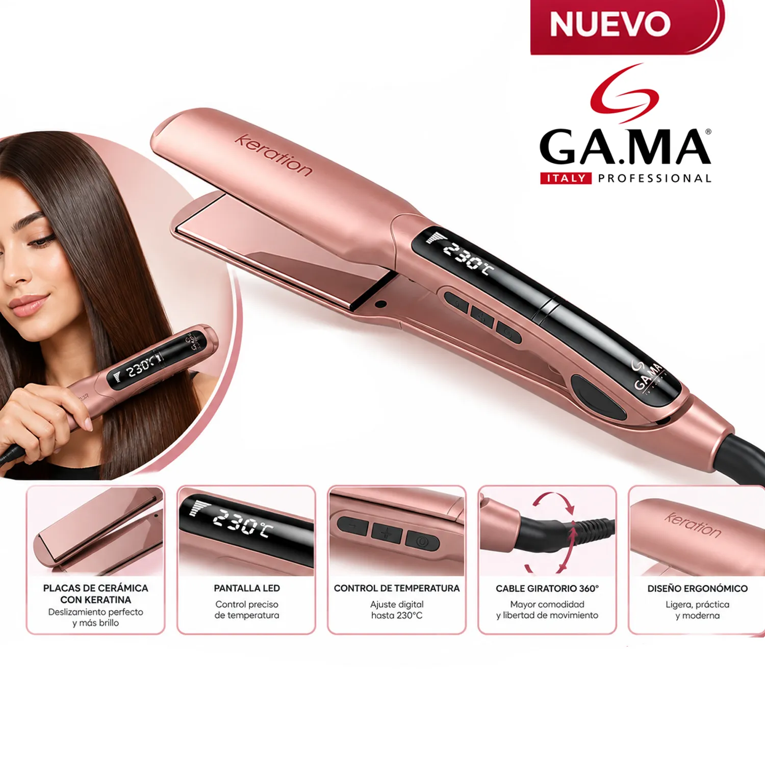 PLANCHA ALISADORA GAMA KERATION X-WIDE KERATION BECHS0000001440 - 1