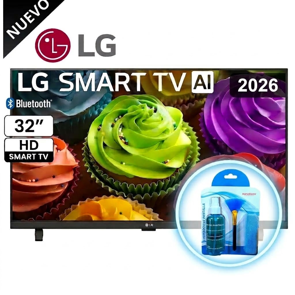 TELEVISOR LG SMART TV 32 HD 32LB650BPSA CON WEBOS Y AI THINQ + KIT LIMPIADOR - 1