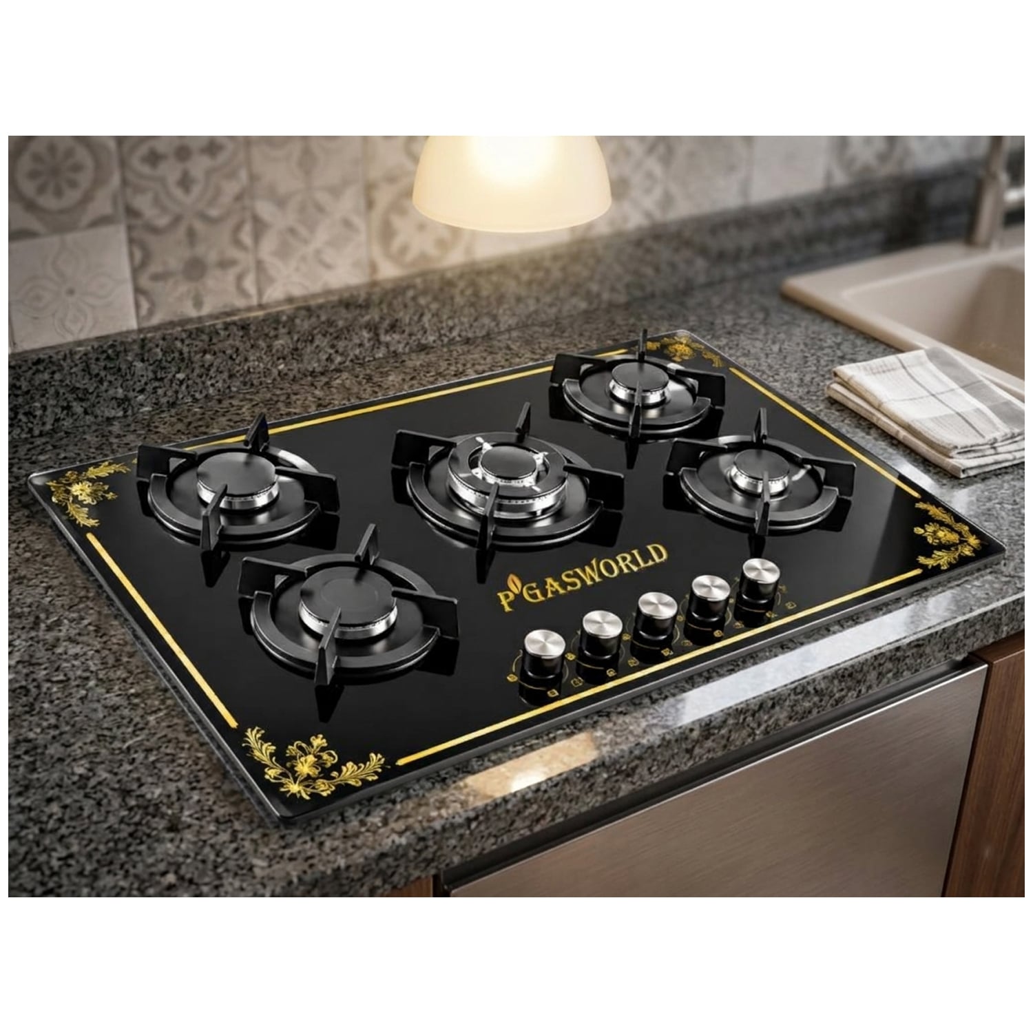COCINA EMPOTRABLE PGAS 5 QUEMADORES VIDRIO TEMPLADO 90CM - 4