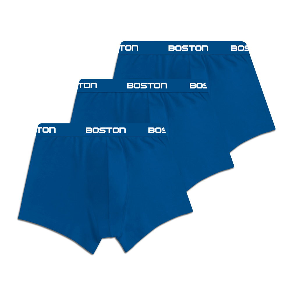 PACK 3 BÓXERS LICRA BOSTON CORTO RIB DO AZUL ACERO - 1