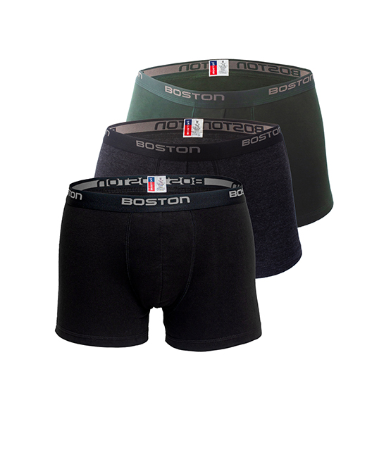 PACK 3 BÓXERS HOMBRE BOSTON CORTO RIB LICRADO MULTICOLOR - 2