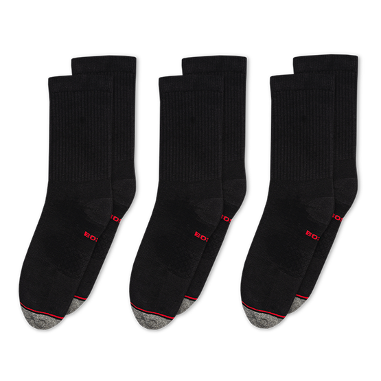 PACK 3 MEDIAS HOMBRE BOSTON DEPORTIVAS NEGRO - 1