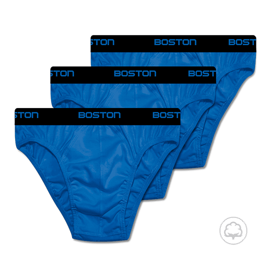 PACK 3 CALZONCILLOS BOSTON DEPORTIVO CON ELASTICO VISIBLE COBALTO - 1