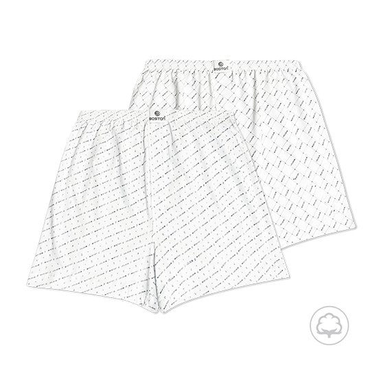 PACK 2 BÓXERS HOMBRE BOSTON ESTAMPADO BLANCO - 1