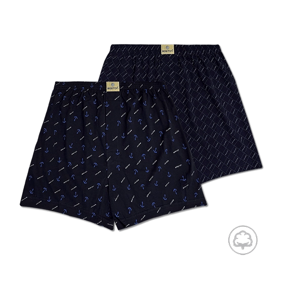 PACK 2 BÓXERS HOMBRE BOSTON ESTAMPADO AZUL MARINO - 1