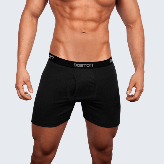 PACK 3 BÓXERS HOMBRE BOSTON BICISHORT TEJIDO RIB NEGRO - 3