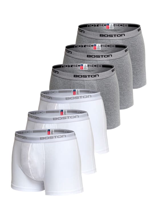 PACK 6 BÓXERS LICRA HOMBRE BOSTON CORTO RIB DO MULTICOLOR - 1