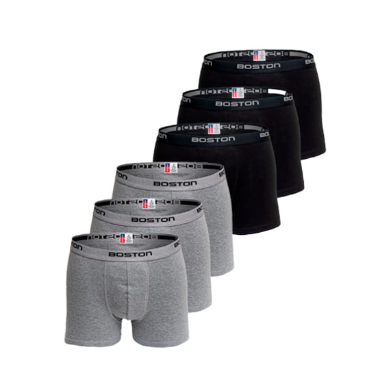 PACK 6 BÓXERS HOMBRE BOSTON CORTO RIB LICRADO MULTICOLOR - 1