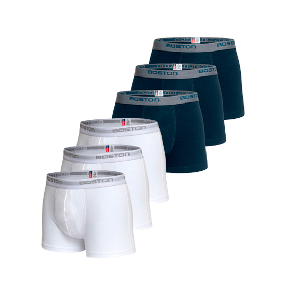 PACK 6 BÓXERS HOMBRE BOSTON CORTO RIB LICRADO MULTICOLOR - 1