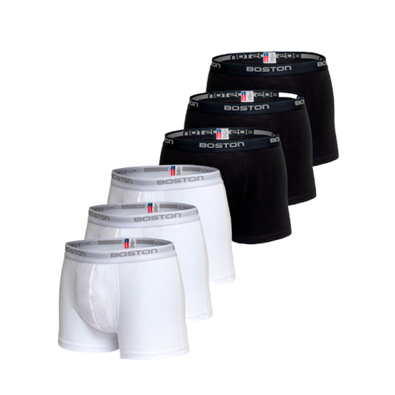 PACK 6 BÓXERS HOMBRE BOSTON CORTO RIB LICRADO MULTICOLOR - 1