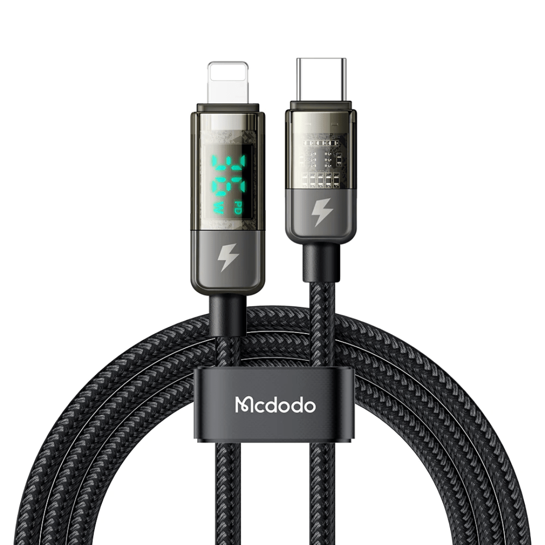 CABLE DE CARGA/DATOS PARA IPHONE MCDODO DIGITAL PRO TIPO-C A LIGHTNING 36W 1.2M AUTOAPAGADO (CA-360) - 1