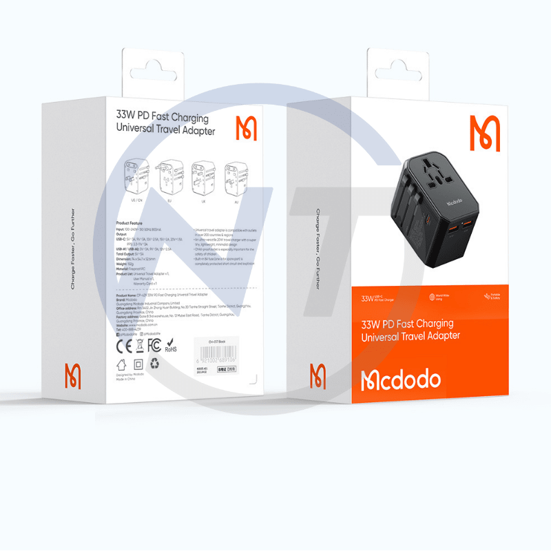 ADAPTADOR DE VIAJE UNIVERSAL MCDODO DE CARGA RÁPIDA 33W (CP-4290) - 3