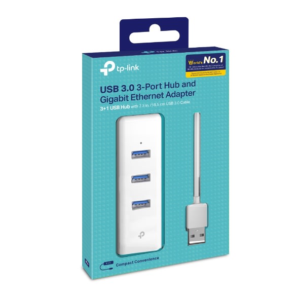 ADAPTADOR TPLINK UE330 USB CON HUB DE 3 PUERTOS USB 3.0 Y ADAPTADOR ETHERNET GIGABIT (0101502039) - 2