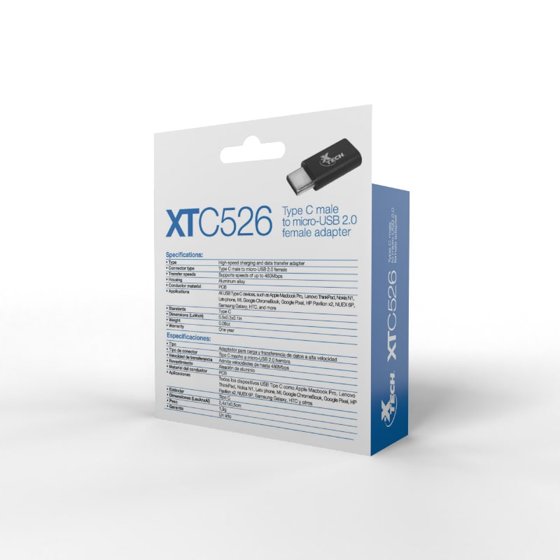 ADAPTADOR XTECH TIPO C MACHO A MICRO USB 2.0 HEMBRA (XTC-526) - 4