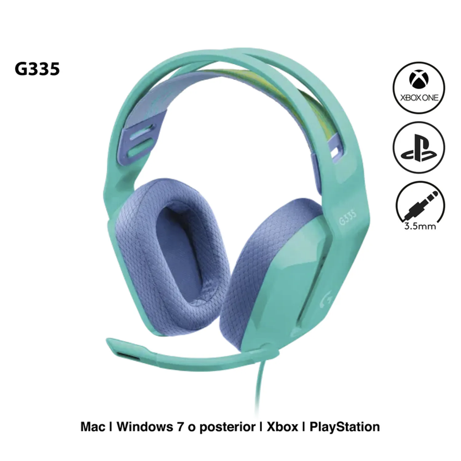 AURICULAR LOGITECH G335 MINT (981-001023) - 3