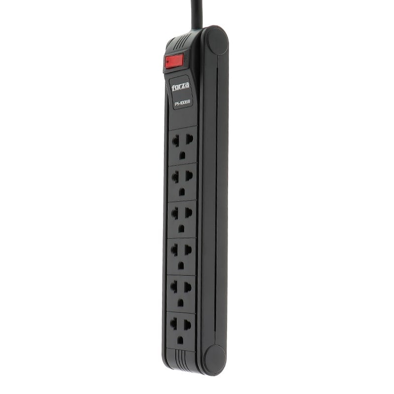 REGLETA FORZA POWER STRIP 120/240V X 6 NEGRO (PS-1006B) - 2
