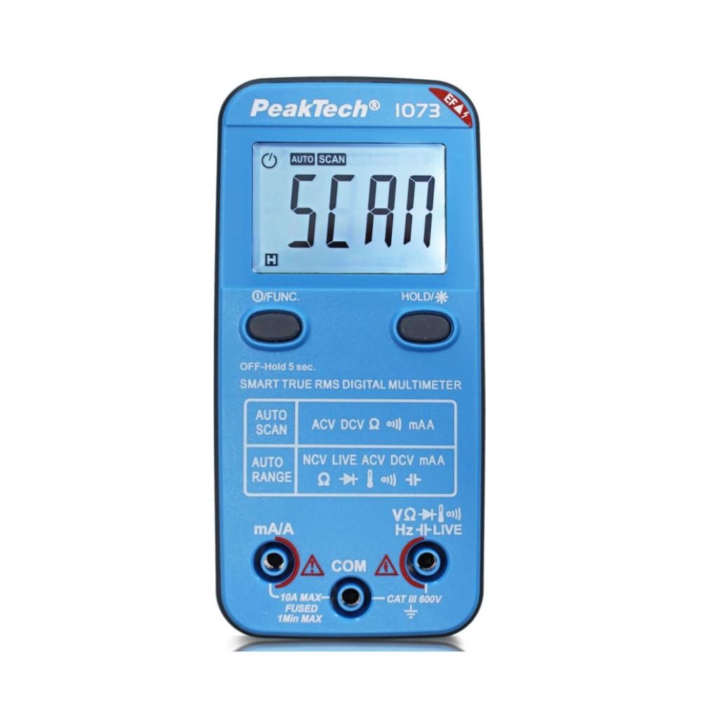 MULTIMETRO DIGITAL PEAKTECH INTELIGENTE P1073 4000 COUNTS 600V AC/DC - 10A AC/DC (P1073) - 1