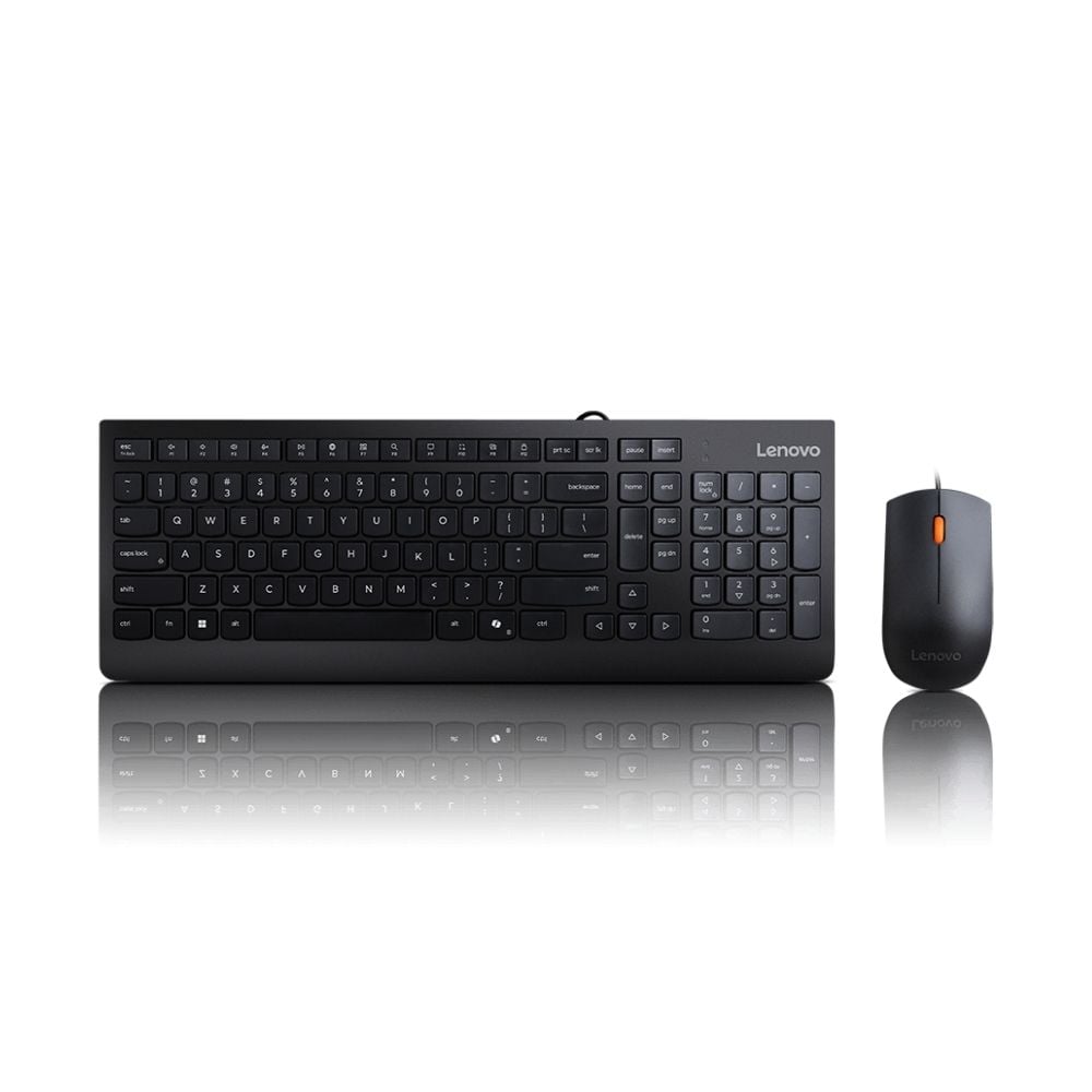 KIT TECLADO Y MOUSE LENOVO 300 NEGRO CABLEADO CON TECLA COPILOT (GX30M39630) - 1