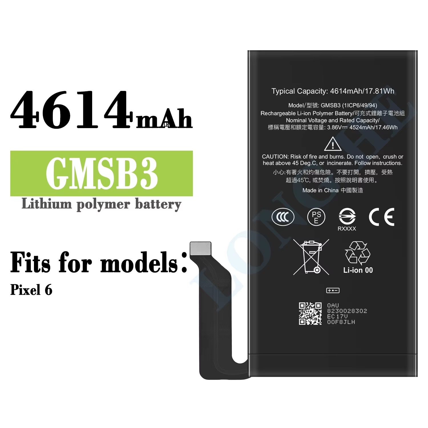 BATERIA PIXEL 6 GMSB3 NUEVO NEGRO - 1