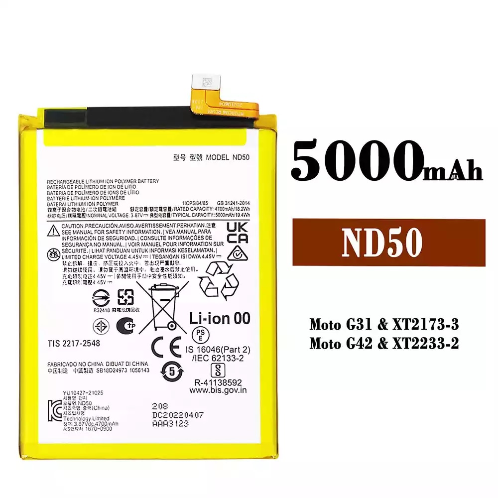 BATERIA MOTO G31 / G42 / G62 5G ND50 NUEVO - 1