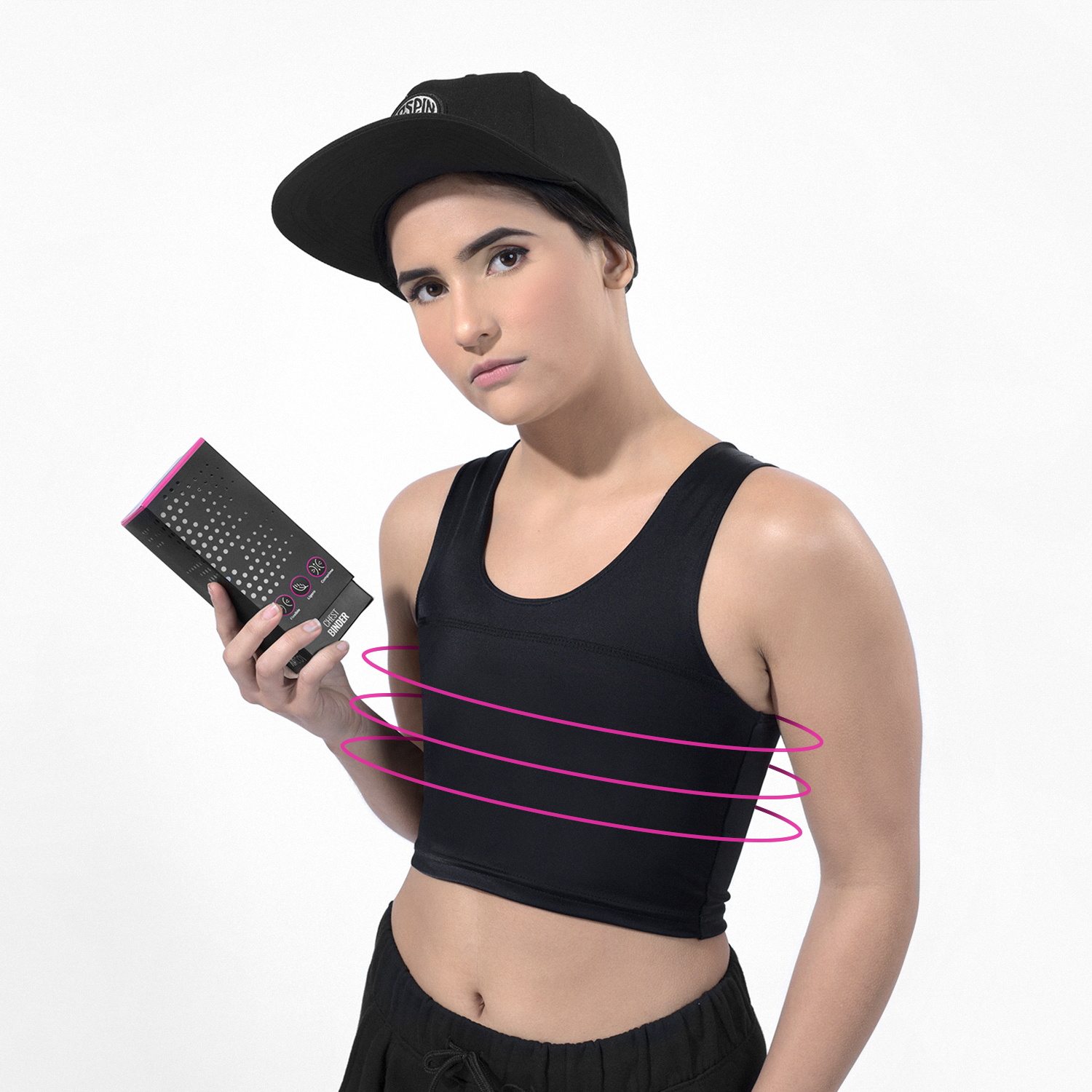 FAJA UNISEX ONHUL NEGRO COMPRESOR DE PECHO BINDER - 1