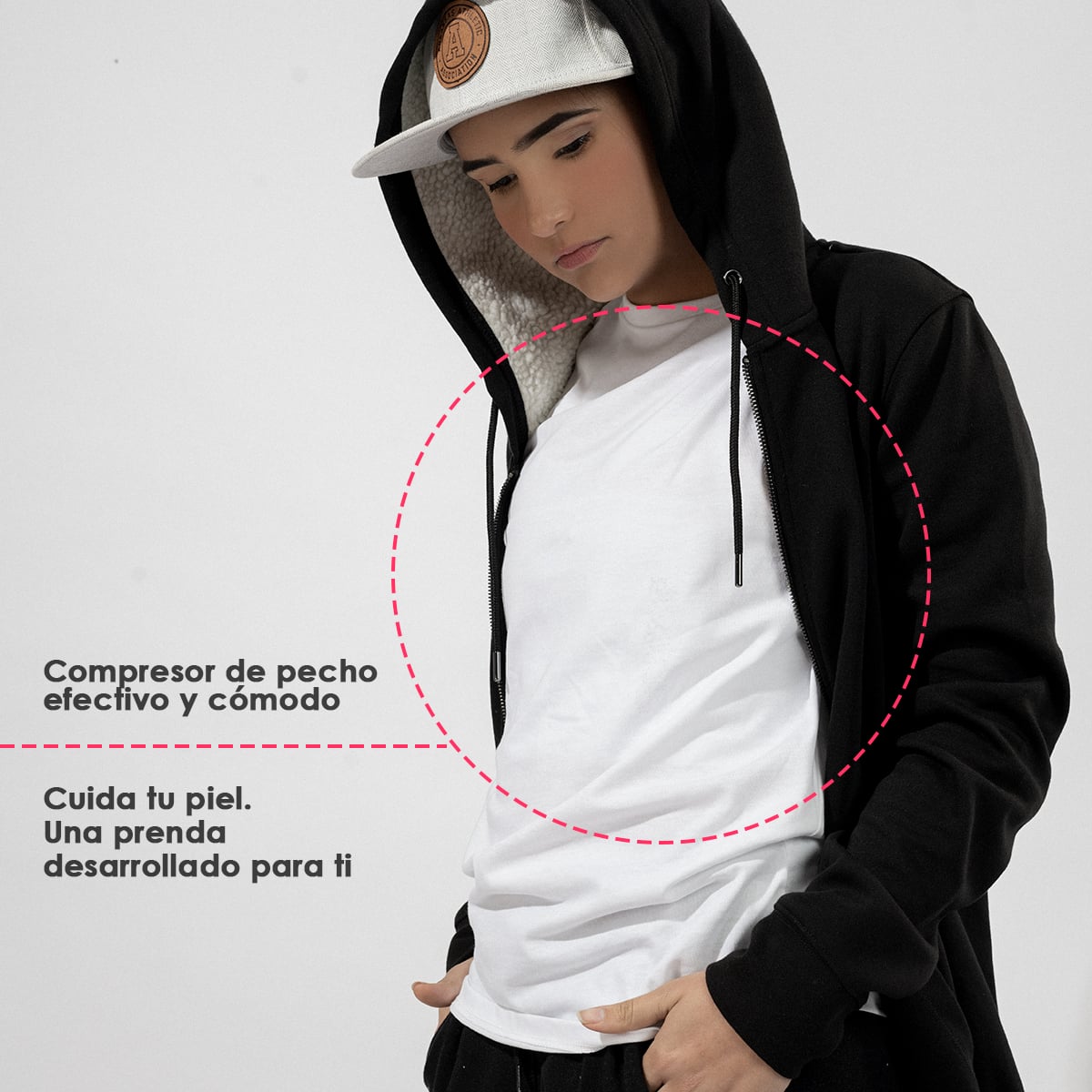 FAJA MUJER ONHUL NEGRO COMPRESOR DE PECHO CHEST BINDER TOMBOY - 4