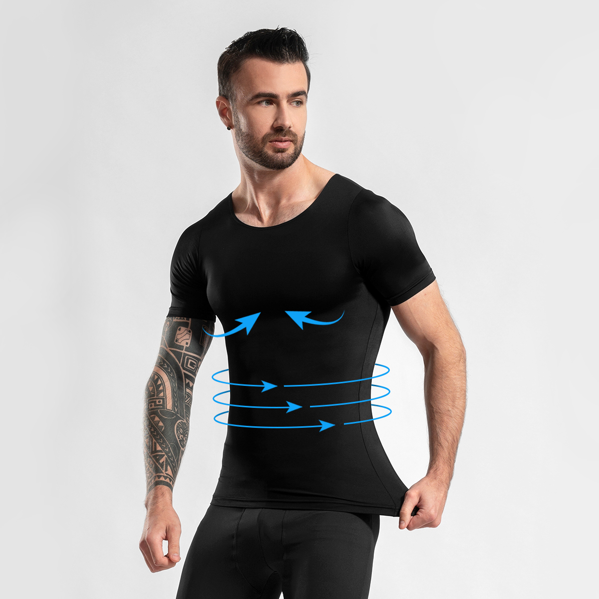 POLO FAJA HOMBRE ONHUL COMPRESORA CINTURA FLACIDEZ GINECOMASTIA Y ABDOMEN - 1