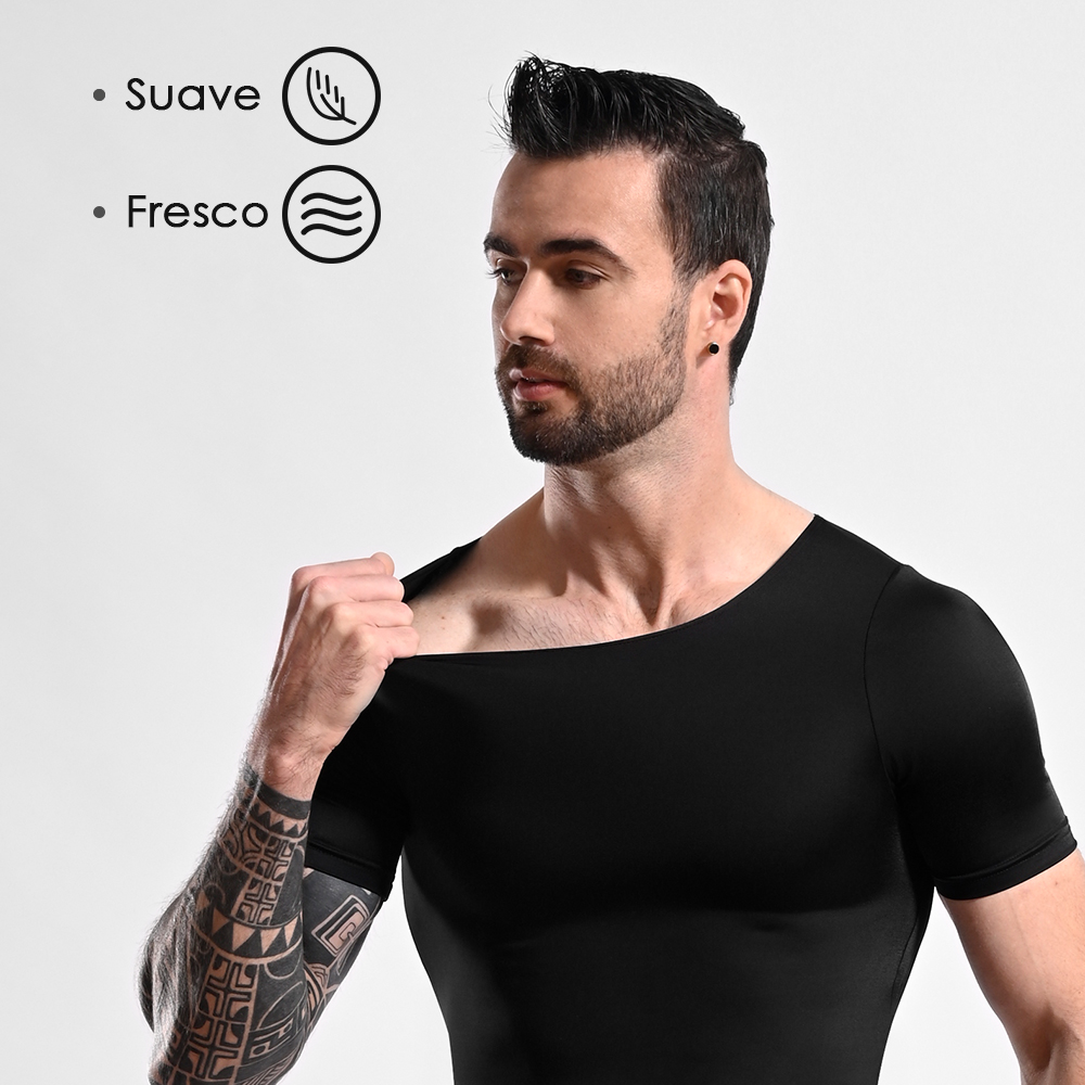 POLO FAJA HOMBRE ONHUL COMPRESORA CINTURA FLACIDEZ GINECOMASTIA Y ABDOMEN - 3
