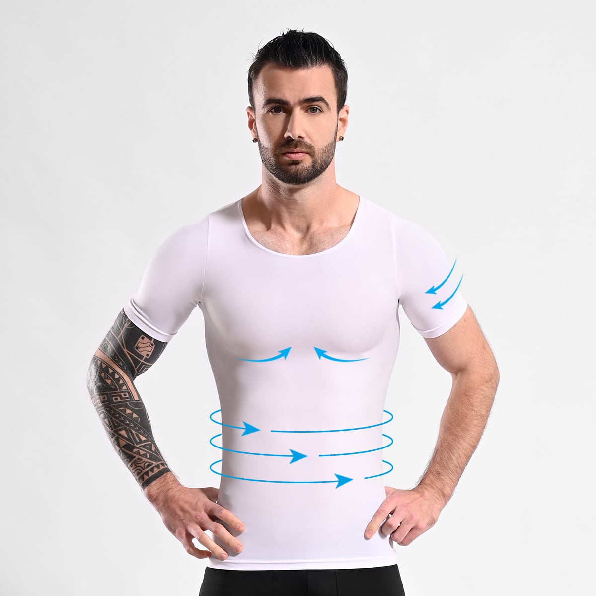POLO FAJA HOMBRE ONHUL COMPRESORA REDUCTOR CINTURA FLACIDEZ Y GINECOMASTIA - 1