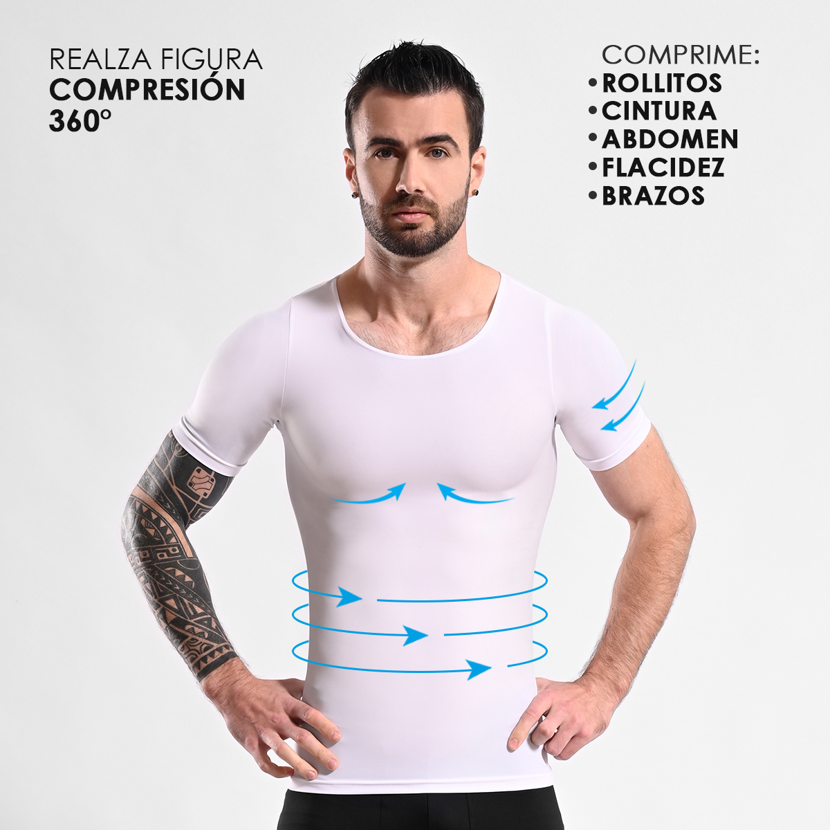 POLO FAJA HOMBRE ONHUL COMPRESORA REDUCTOR CINTURA FLACIDEZ Y GINECOMASTIA - 3