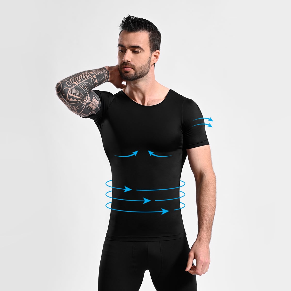 POLO FAJA HOMBRE ONHUL COMPRESOR CINTURA FLACIDEZ GINECOMASTIA Y ABDOMEN - 1
