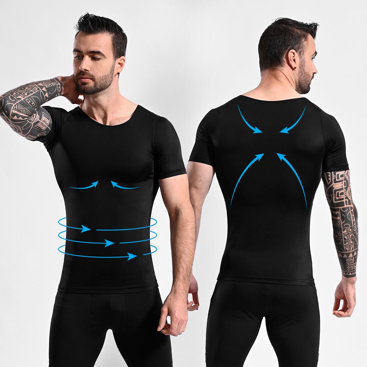 POLO FAJA HOMBRE ONHUL COMPRESOR CINTURA FLACIDEZ GINECOMASTIA Y ABDOMEN - 2