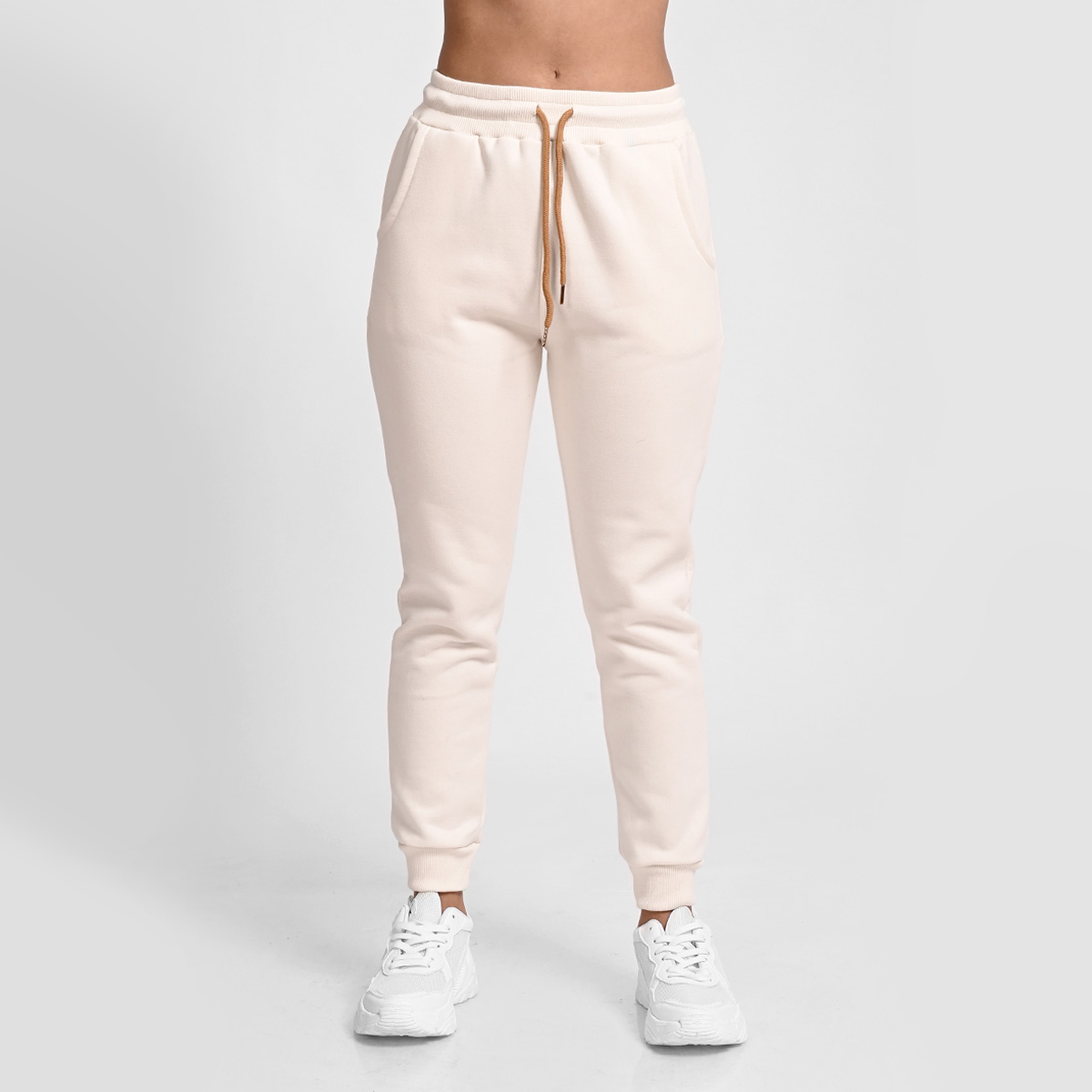 CONJUNTO BUZO ALGODÓN MUJER ONHUL CREMA DE POLERA CAPUCHA + JOGGER - 4