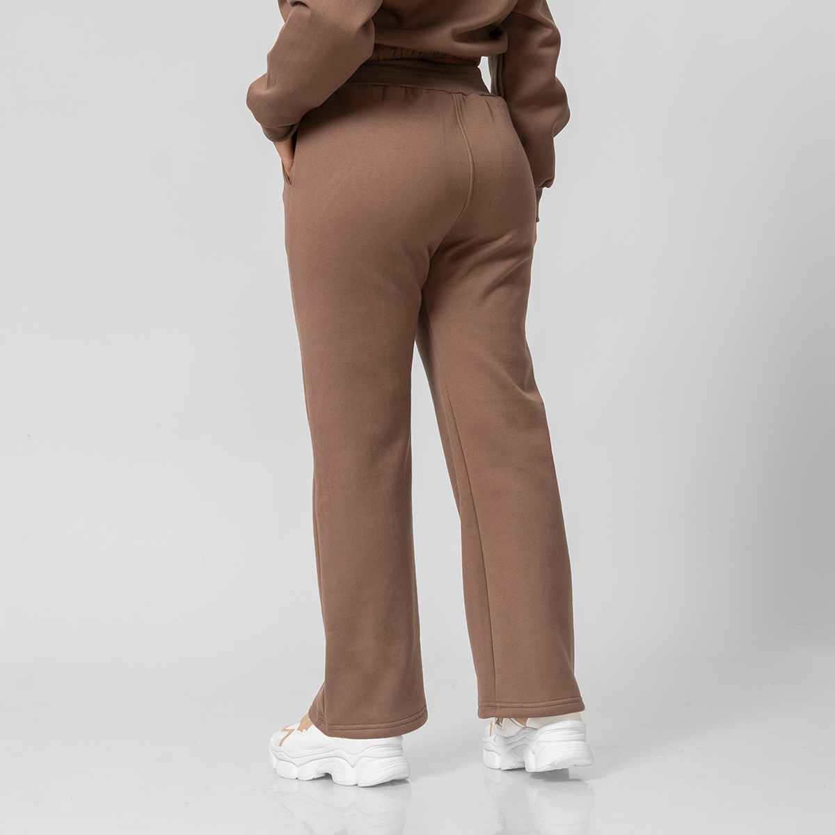 CONJUNTO BUZO POLERA Y JOGGER PALAZZO MARRÓN PARA MUJER - 6
