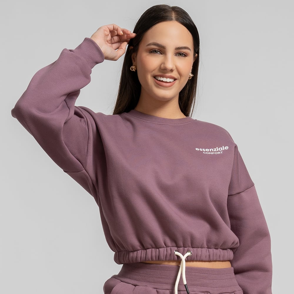 CONJUNTO BUZO POLERA Y JOGGER PALAZZO MORADO PARA MUJER - 3