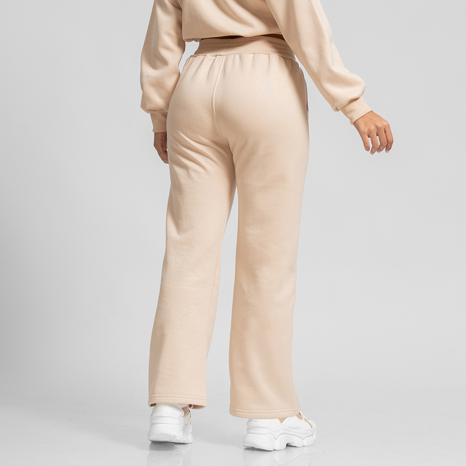 CONJUNTO BUZO PARA MUJER POLERA Y JOGGER PALAZZO BEIGE - 5
