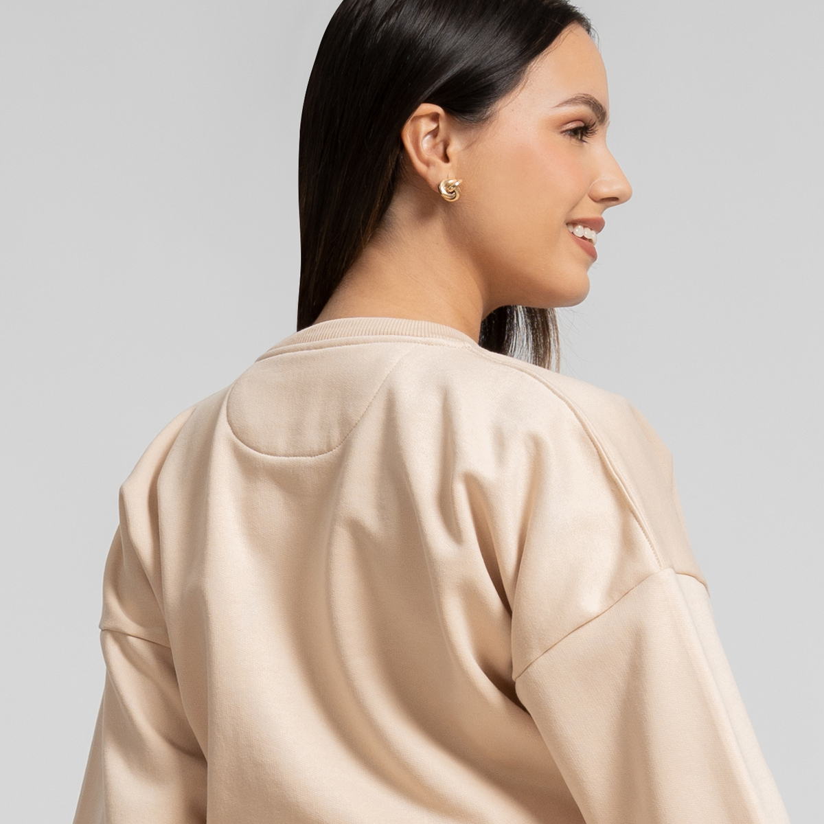 CONJUNTO BUZO PARA MUJER POLERA Y JOGGER PALAZZO BEIGE - 7