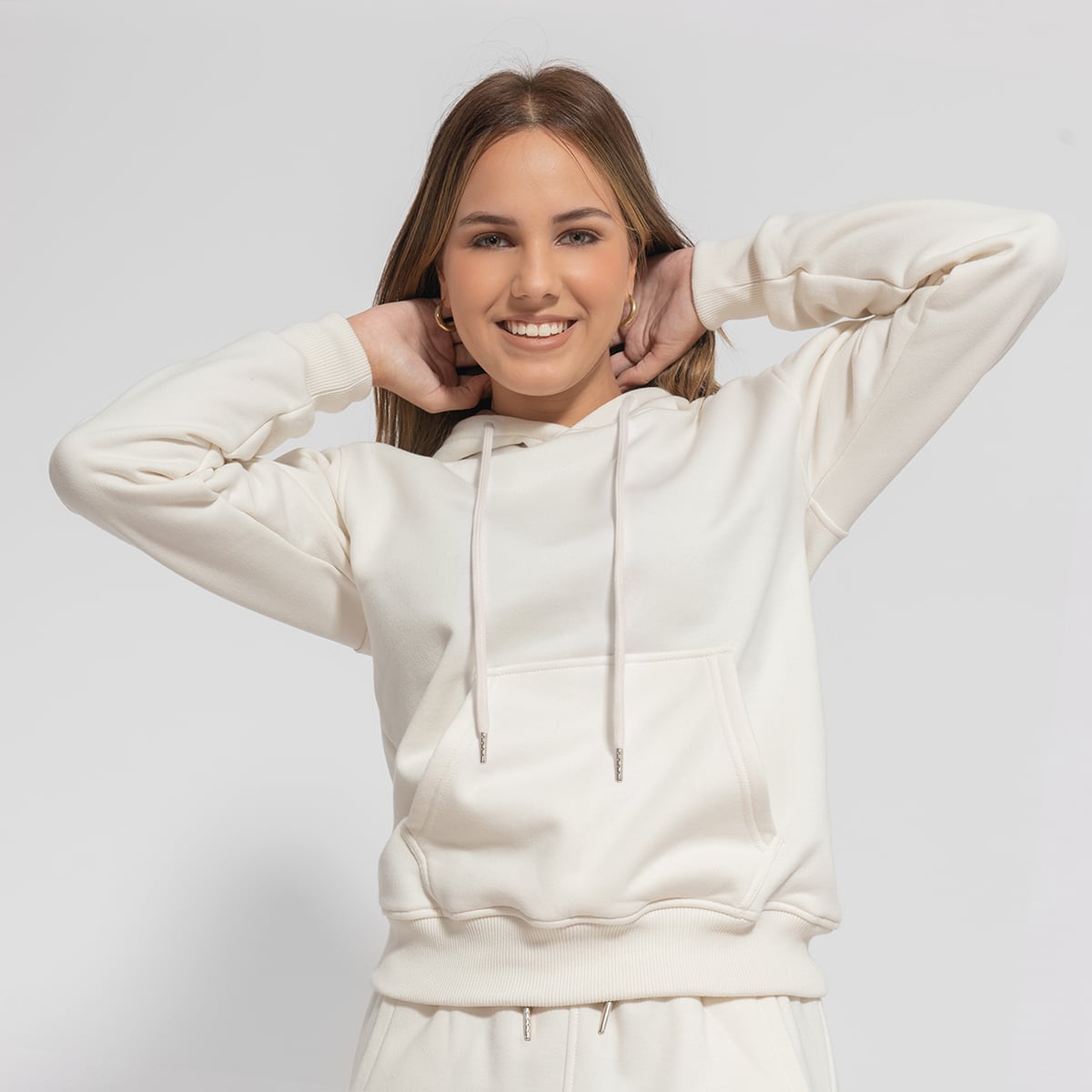 CONJUNTO BUZO JOGGER Y POLERA CREMA PARA MUJER - 4