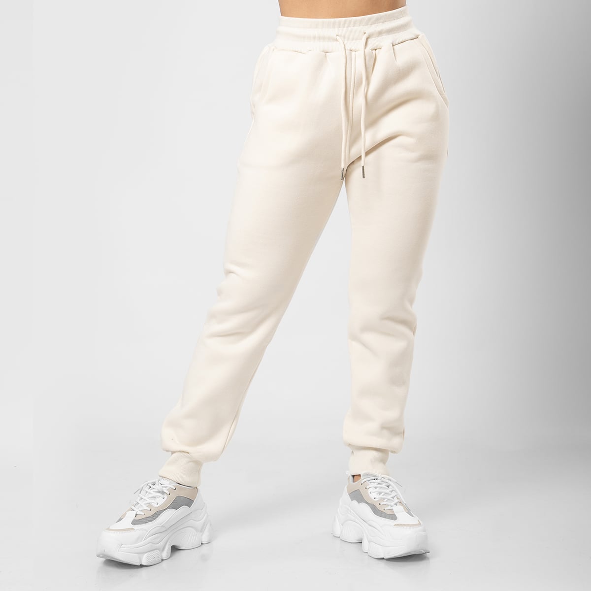 CONJUNTO BUZO JOGGER Y POLERA CREMA PARA MUJER - 5