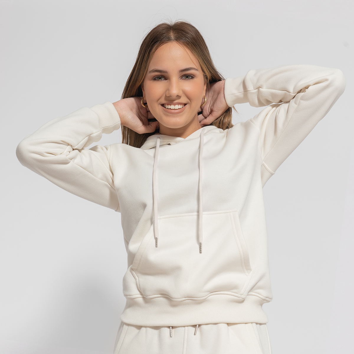 CONJUNTO BUZO JOGGER Y POLERA CREMA PARA MUJER - 7