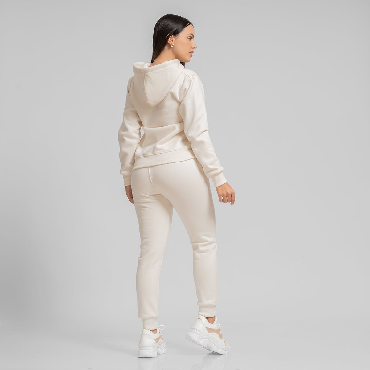 CONJUNTO BUZO JOGGER PANTALÓN Y POLERA NEW YORK CREMA MUJER - 2