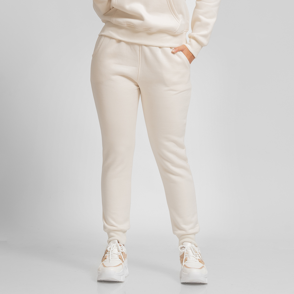 CONJUNTO BUZO JOGGER PANTALÓN Y POLERA NEW YORK CREMA MUJER - 6