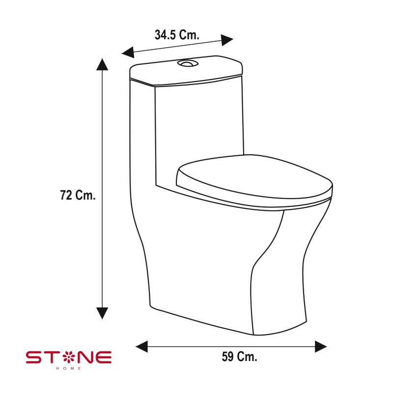 INODORO STONE HOME NOOR BLANCO ONE PIECE MINIMALISTA - 4