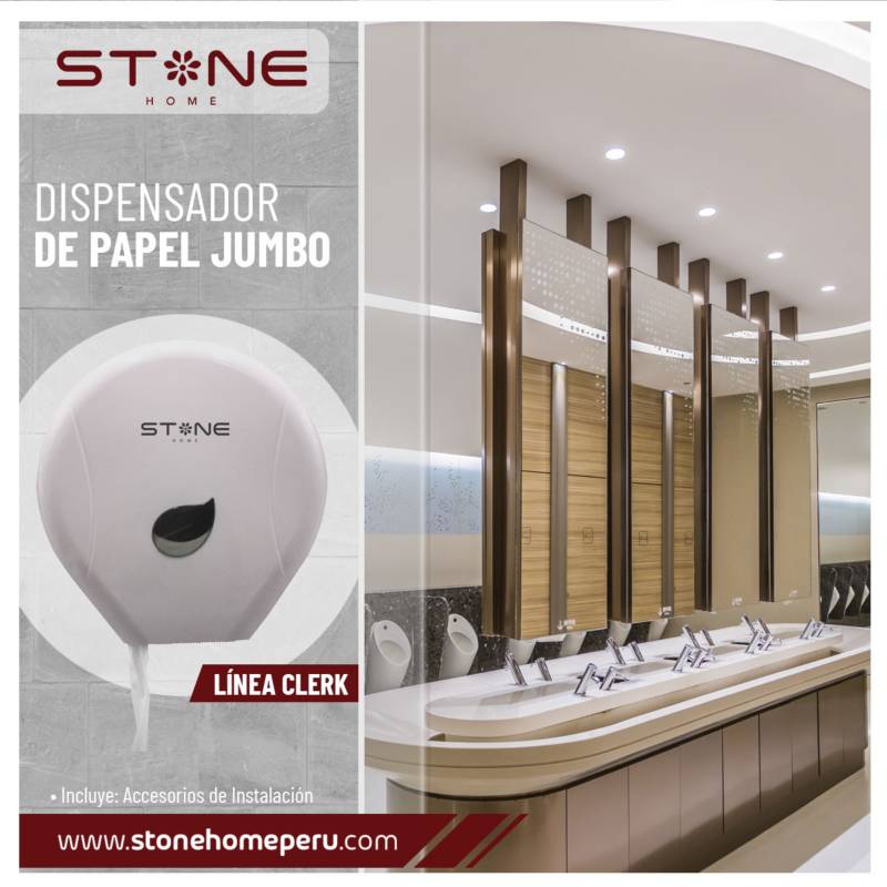 DISPENSADOR DE PAPEL JUMBO BLANCO LINEA CLERK - STONE - 2