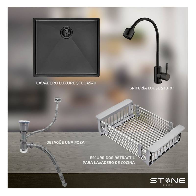 COMBO LAVADERO  LUXURE STLU4540+ LOUISE STB CON ESCURRIDOR - 2